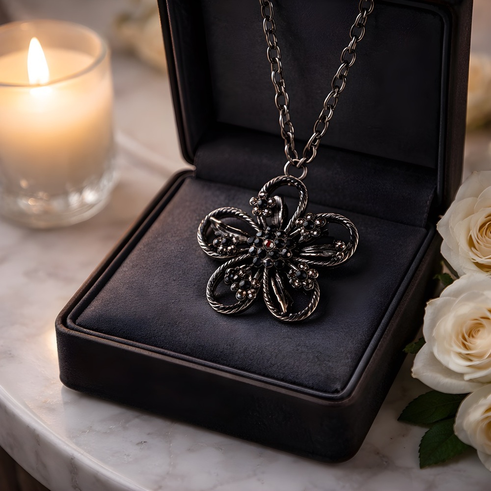 *NEW* Mini flowers In Giant Flower Pendant Long Body Necklace
